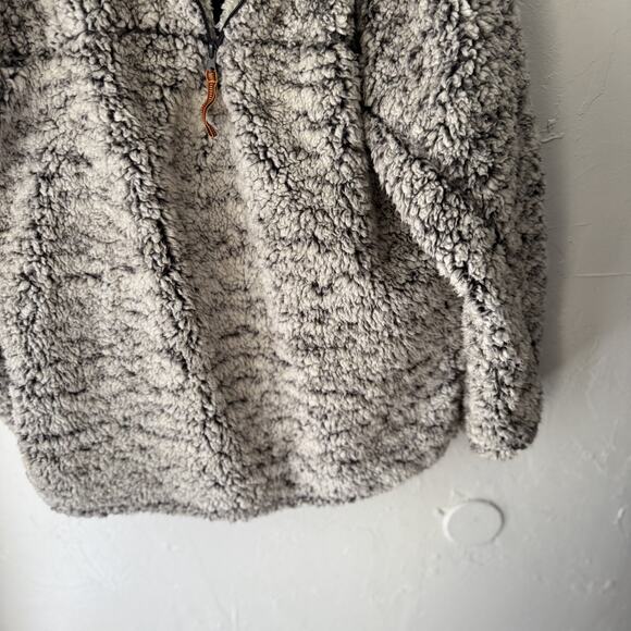 Blue Star Pullover Sweater Mens Large Sherpa Fleece Fuzzy Half Zip Warm Cozy - Picture 3 of 9